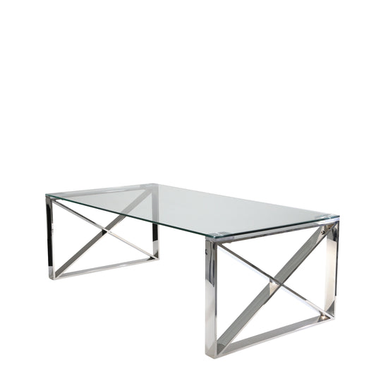 Silver Metal/Glass Cocktailtable