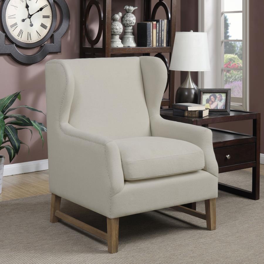 Fleur - Wing Back Accent Chair - White