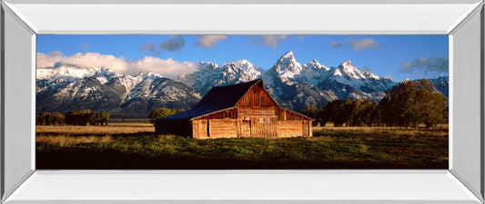 Alma Moulton Barn By Shelley Lake - Framed Wall Art - Blue