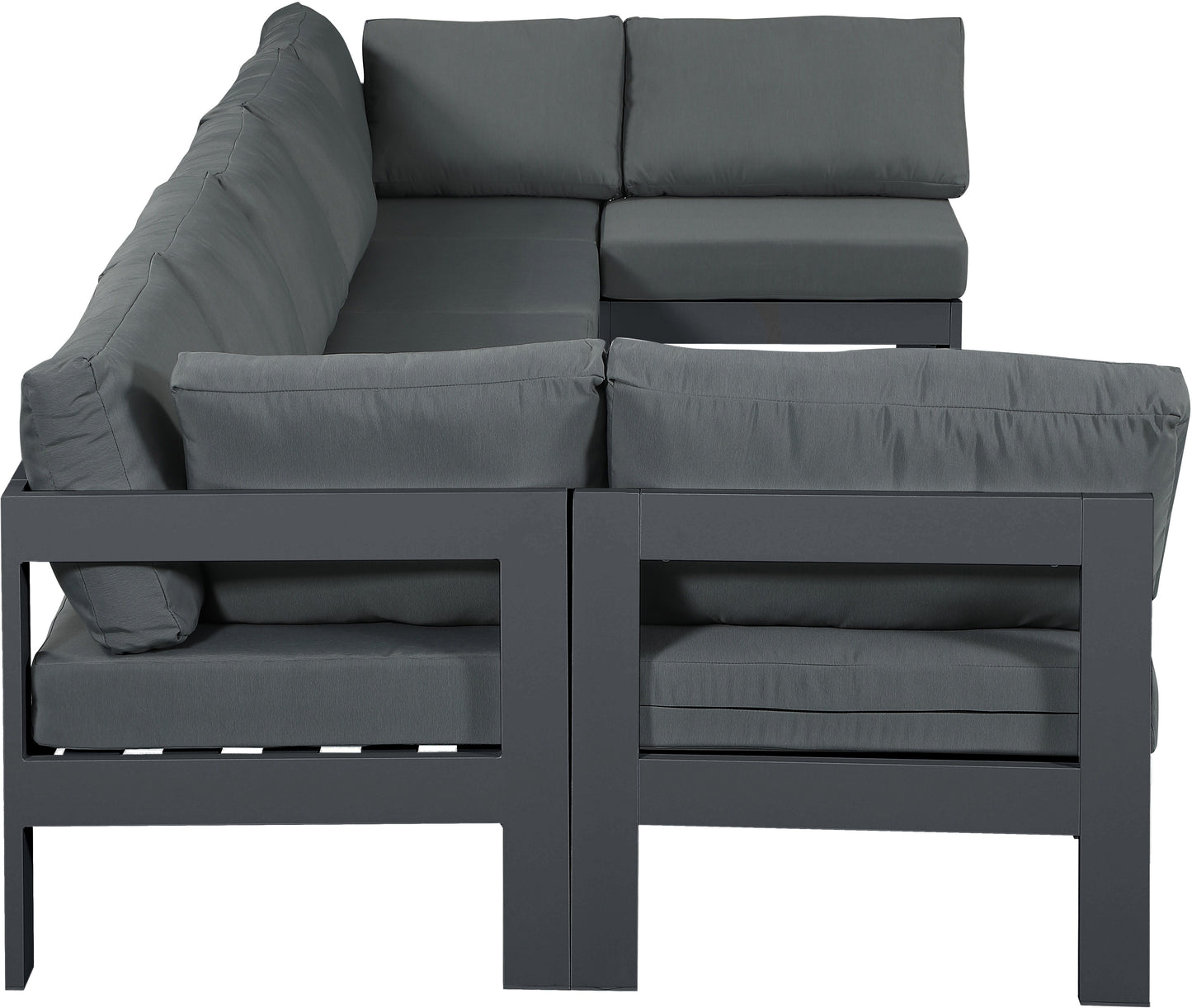 Nizuc - Outdoor Patio Modular Sectional 7 Piece - Gray Dark