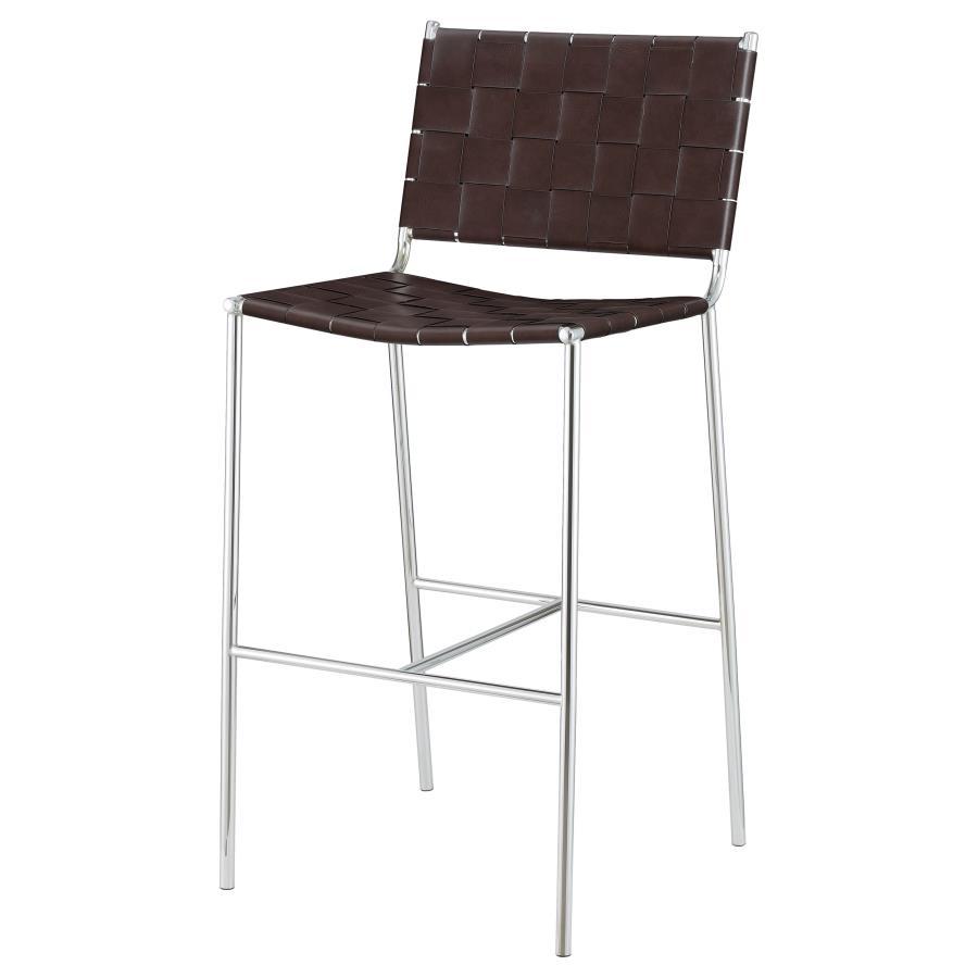 Adelaide - Upholstered Bar Stool With Open Back - Brown