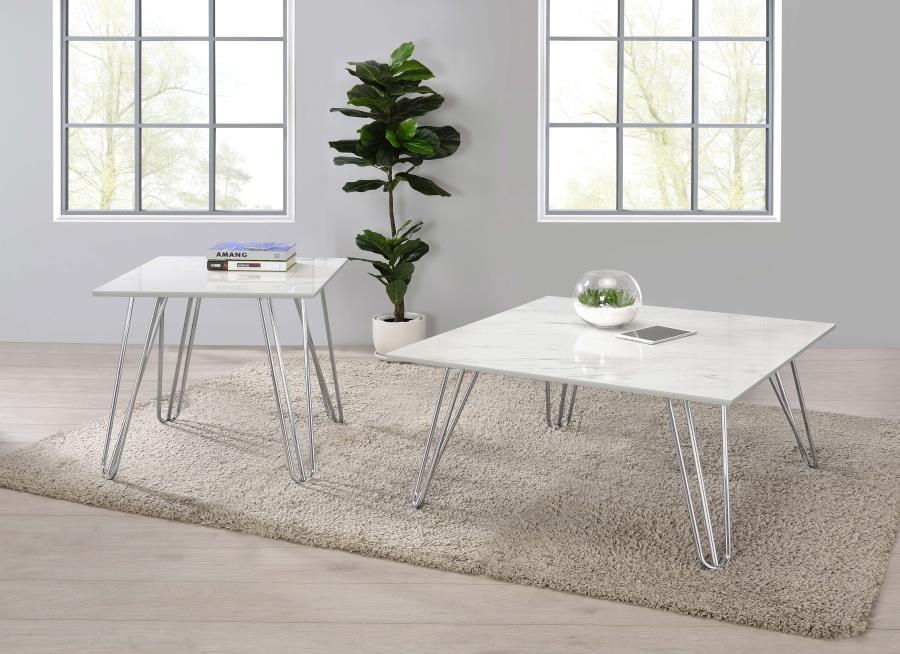 Harley - Leg Square Coffee Table - White