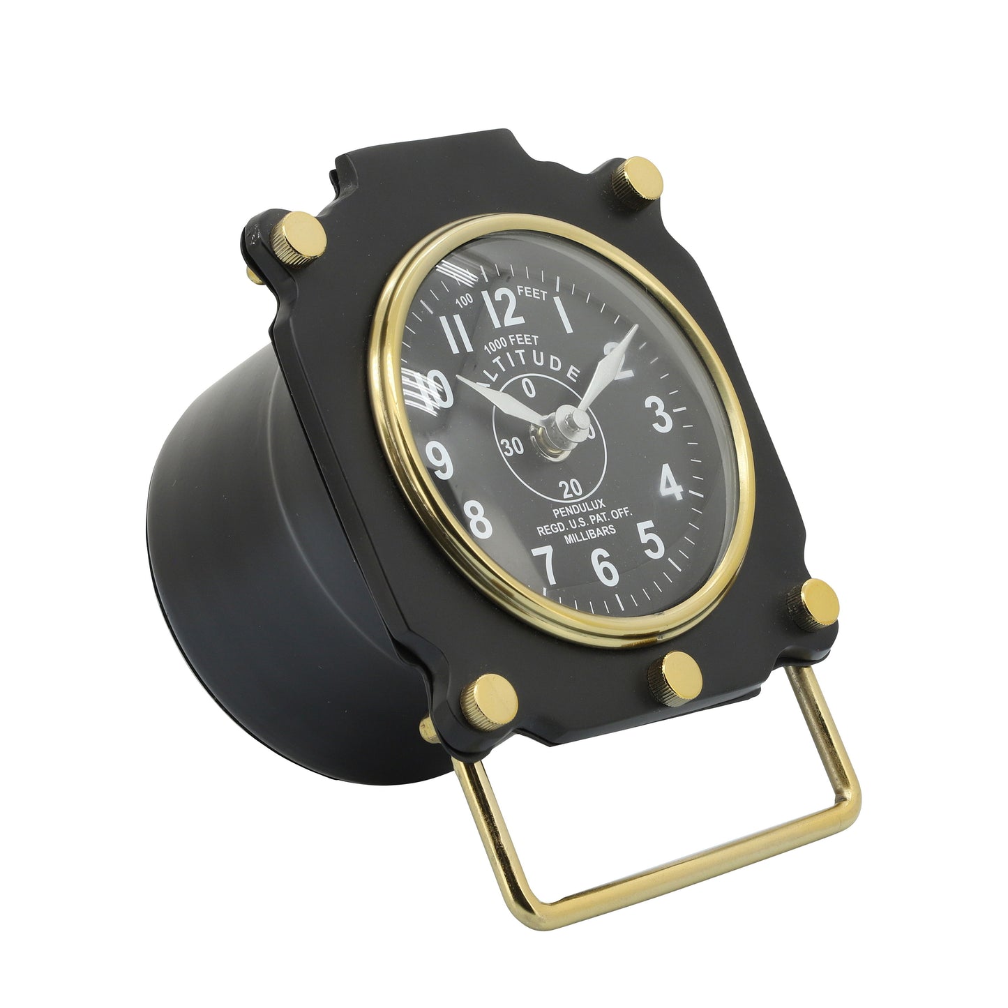 Metal Alightimeter Table Clock 5" - Black