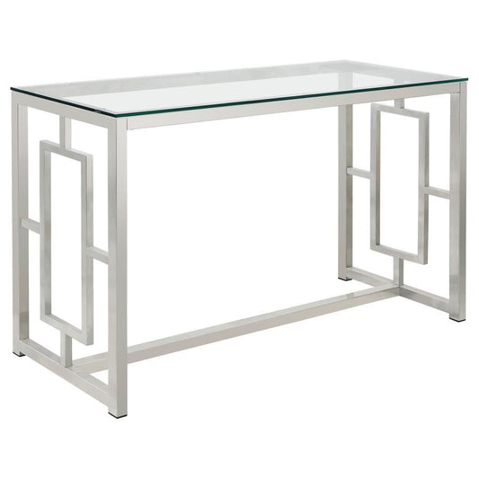 Merced - Rectangle Glass Top Sofa Table - Beige