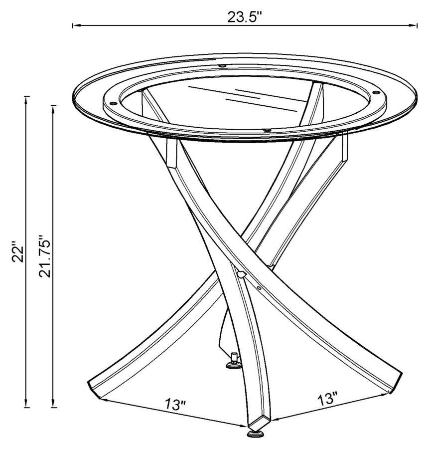 Brooke - Glass Top End Table - Pearl Silver