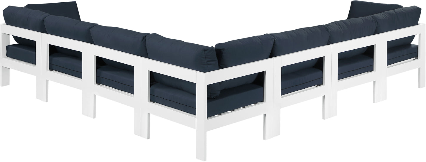 Nizuc - Outdoor Patio Modular Sectional 7 Piece - Navy - Fabric - Modern & Contemporary