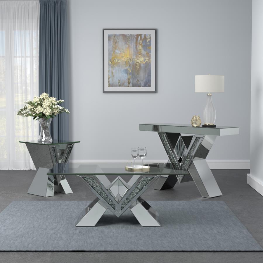 Taffeta - End Table - Pearl Silver