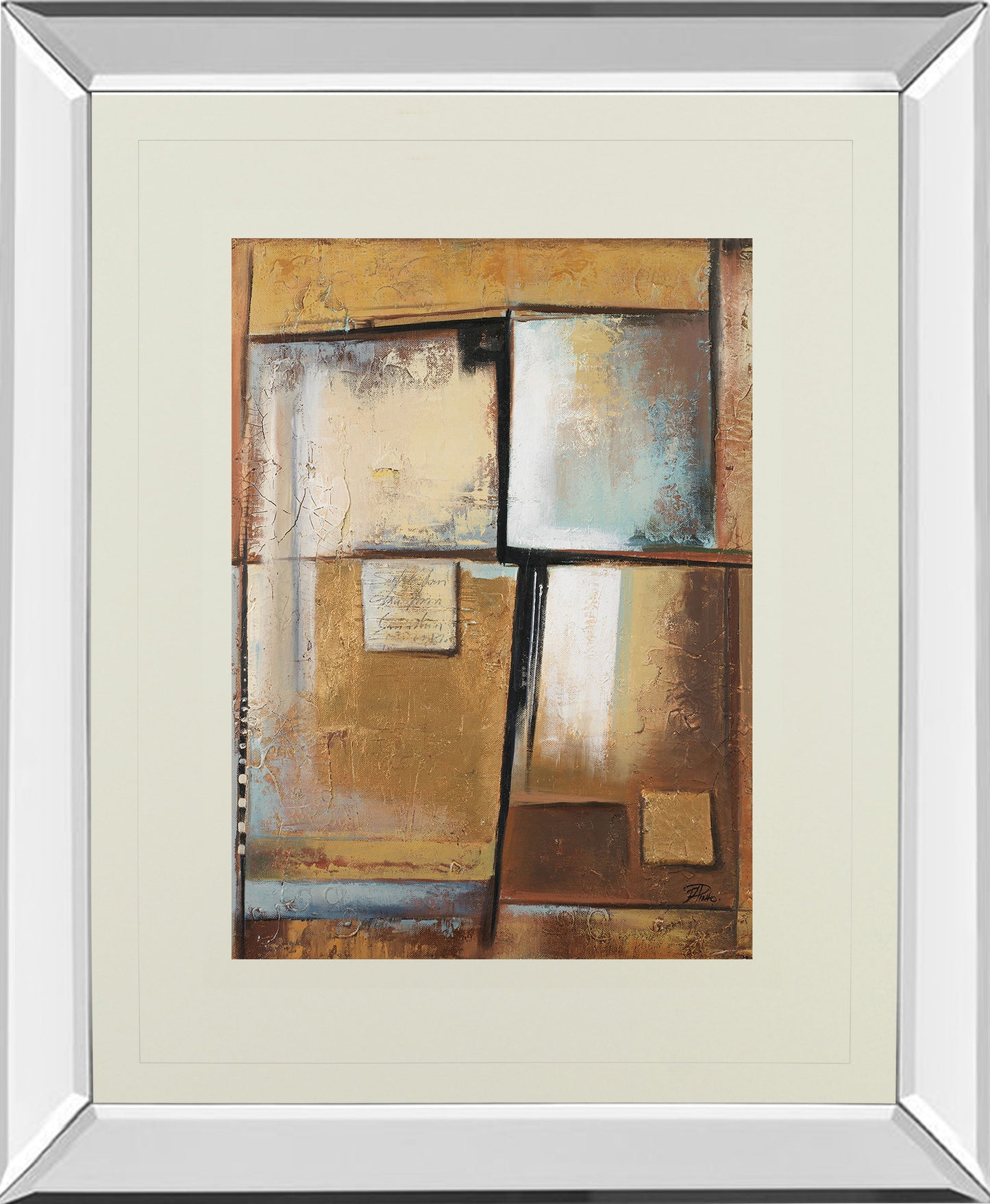 Abstract I By Patricia Pinto - Mirror Framed Print Wall Art - Dark Brown