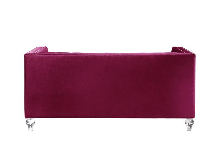 Heibero - Loveseat - Burgundy Velvet - 31"
