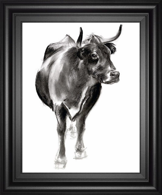 Charcoal Cattle I By Jennifer Paxton Parker 22x26 - Dark Gray