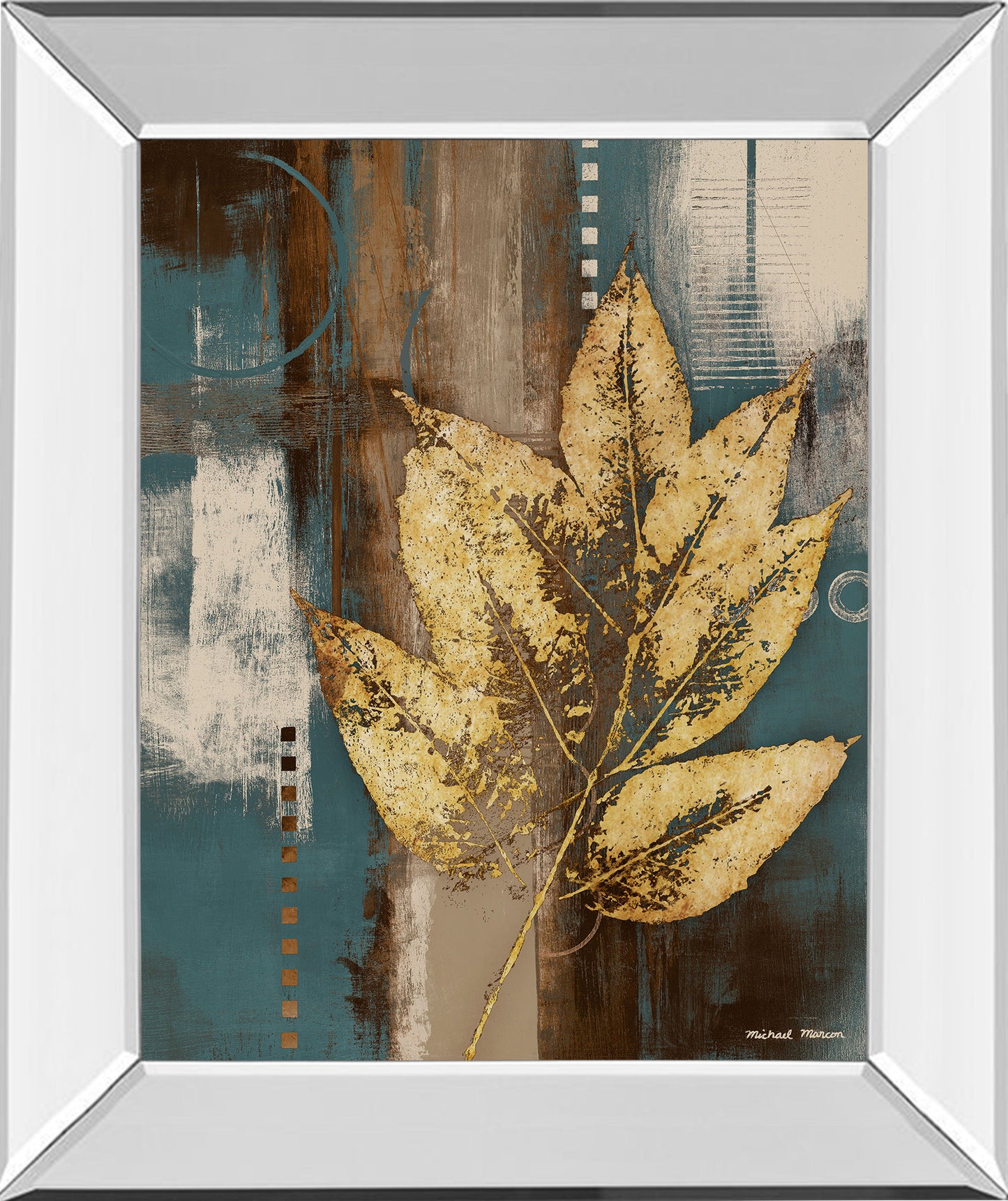 Golden Force I By Michael Marcon - Mirror Framed Print Wall Art - Yellow
