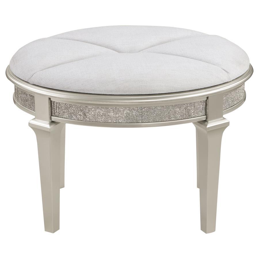 Vanity Stool - Pearl Silver