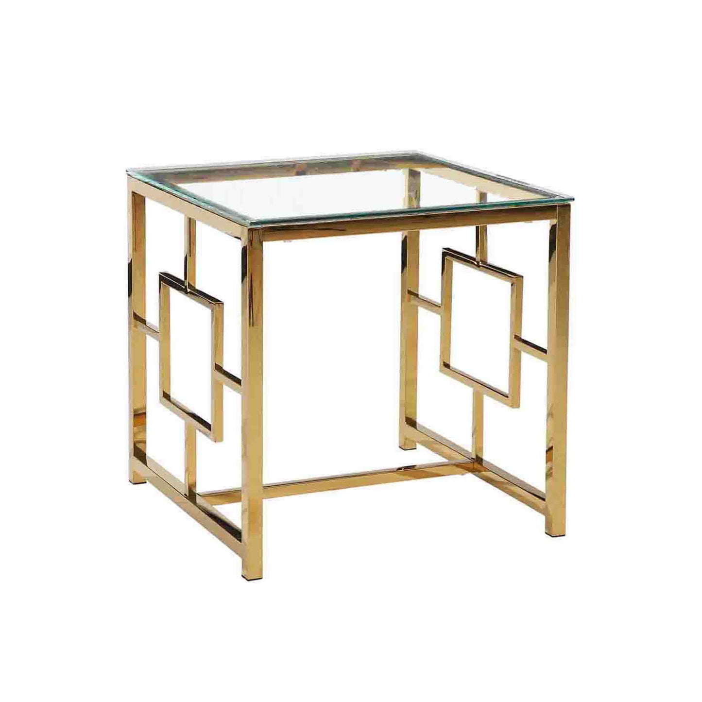 Metal / Glass Accent Table - Gold