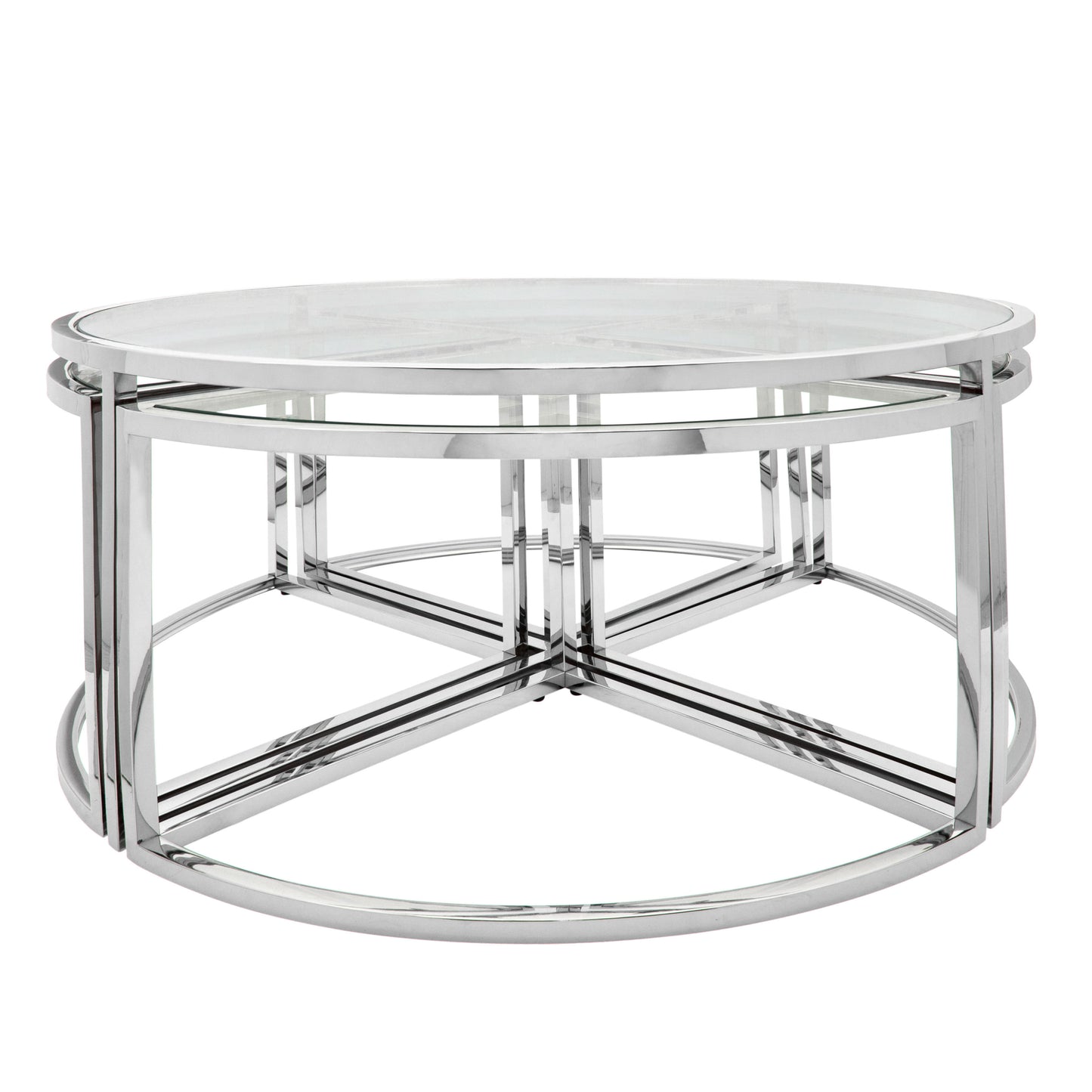 Metal Pull Out Coffee Table - Silver