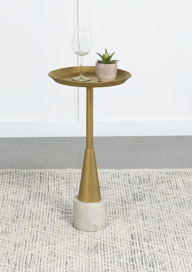 Accent Table - White and Gold