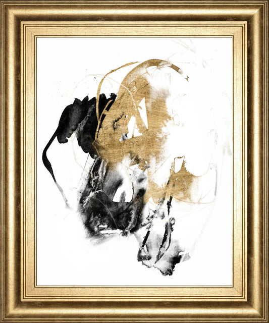 Black & Gold Splash II By Jennifer Goldberger 22x26 - Black