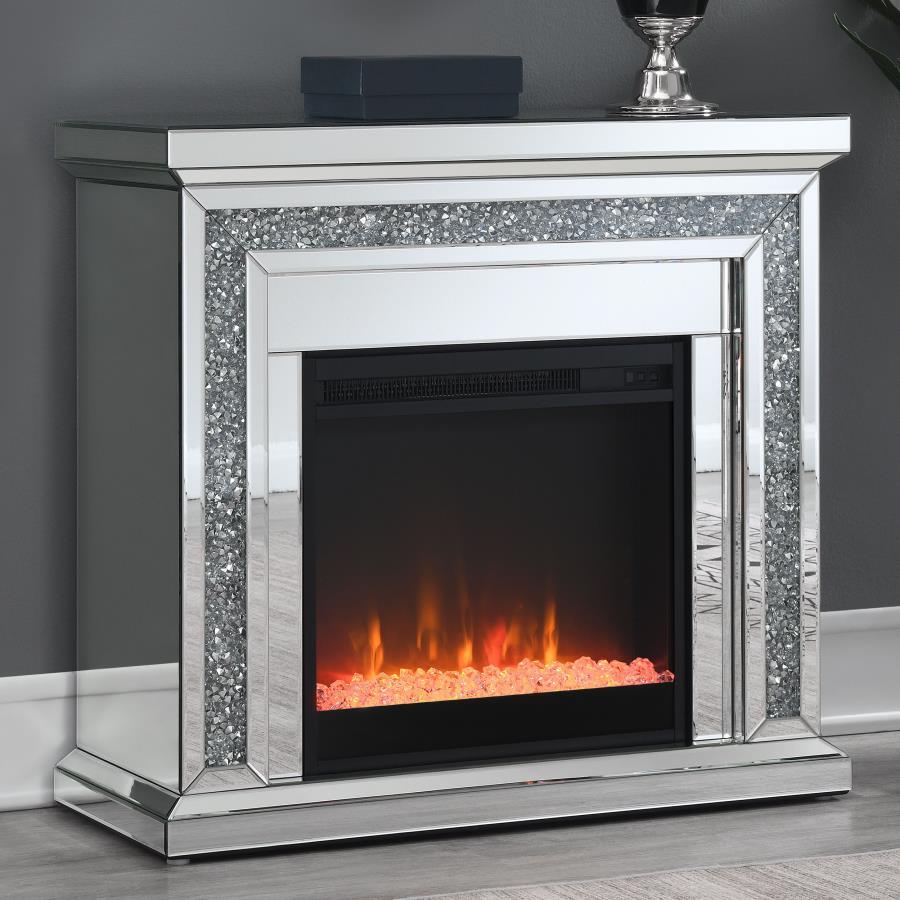 Lorelai - Fireplaces With Crushed Crystals - Pearl Silver