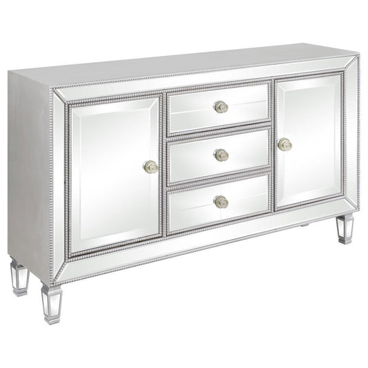 Leticia - 3-Drawer Accent Cabinet - Pearl Silver