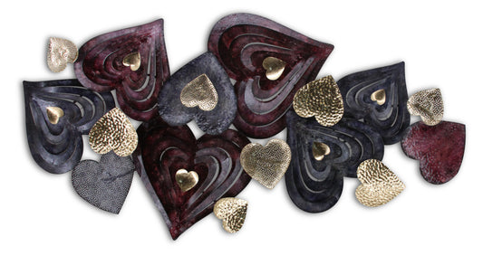 Metal Wall Decor Hearts 27 X 53