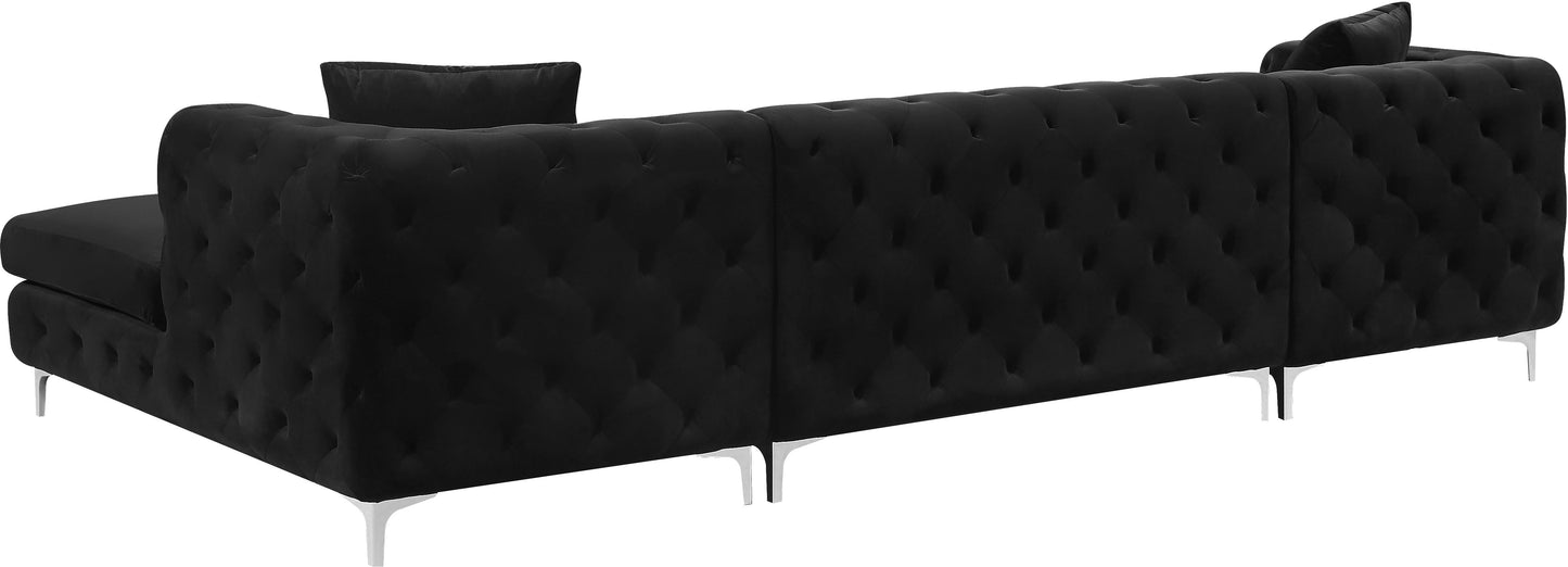 Gail Velvet- 3 Piece Sectional