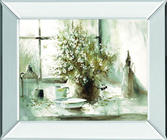 Daisy Still Life By George Bjorkland - Mirror Framed Print Wall Art
