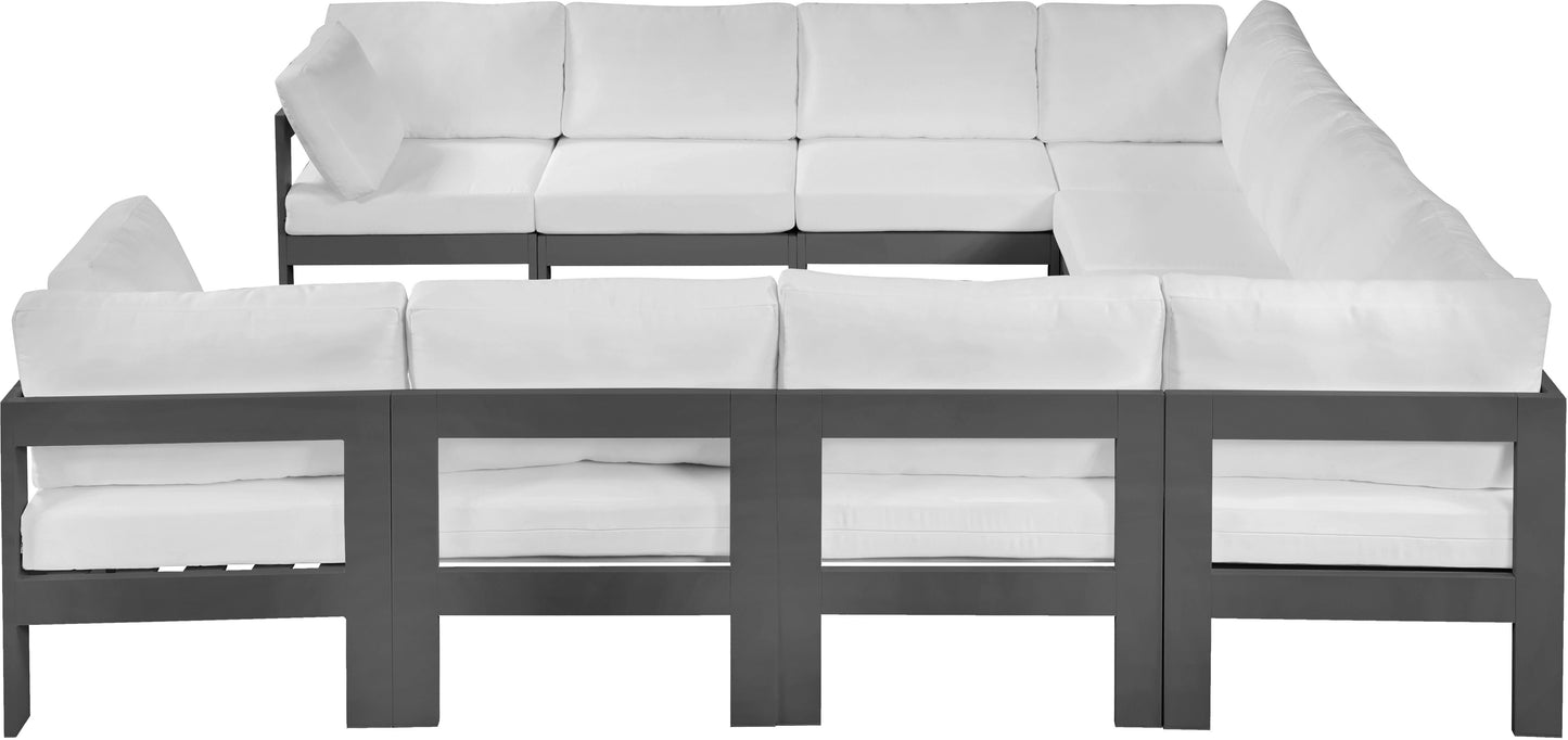 Nizuc - Outdoor Patio Modular Sectional 10 Piece - White - Fabric - Modern & Contemporary