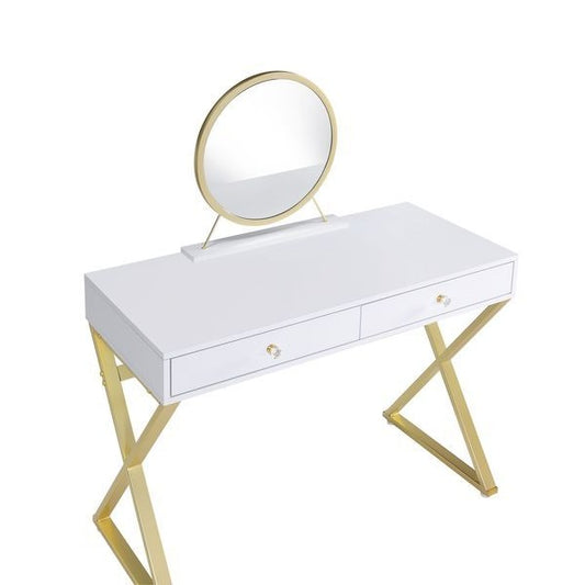 Coleen Vanity Desk W/Mirror & Jewelry Tray