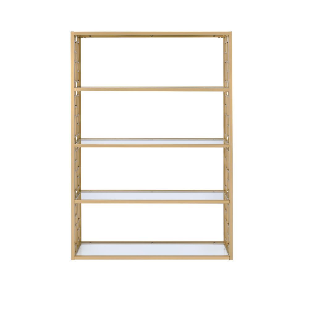 Blanrio - Bookshelf - Gold & Clear Glass