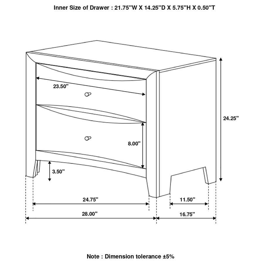 Phoenix - Nightstand - Brown