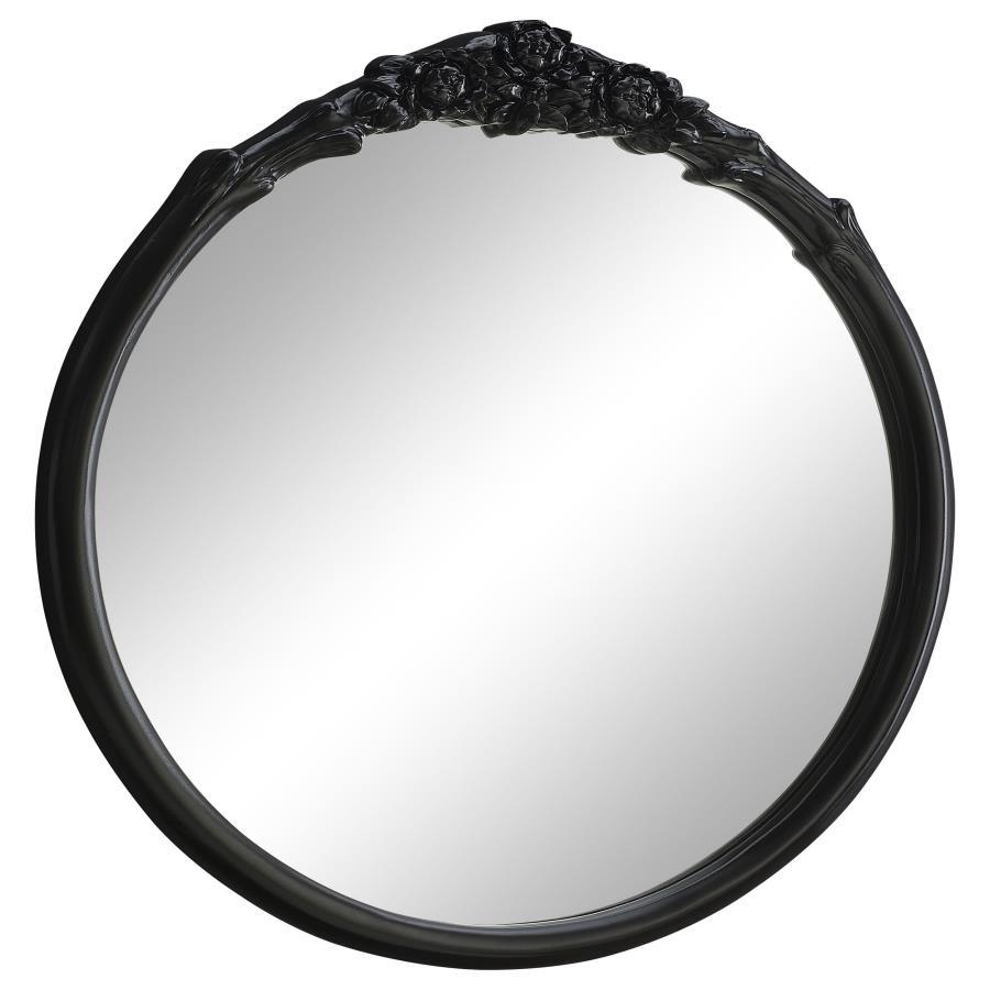 Sylvie - Round Accent Mirror - Black