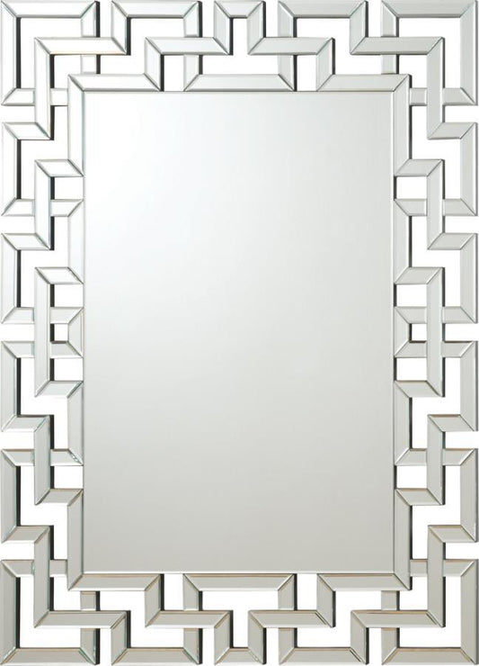 Forman - Interlocking GreEastern King Frameless Wall Mirror - Pearl Silver