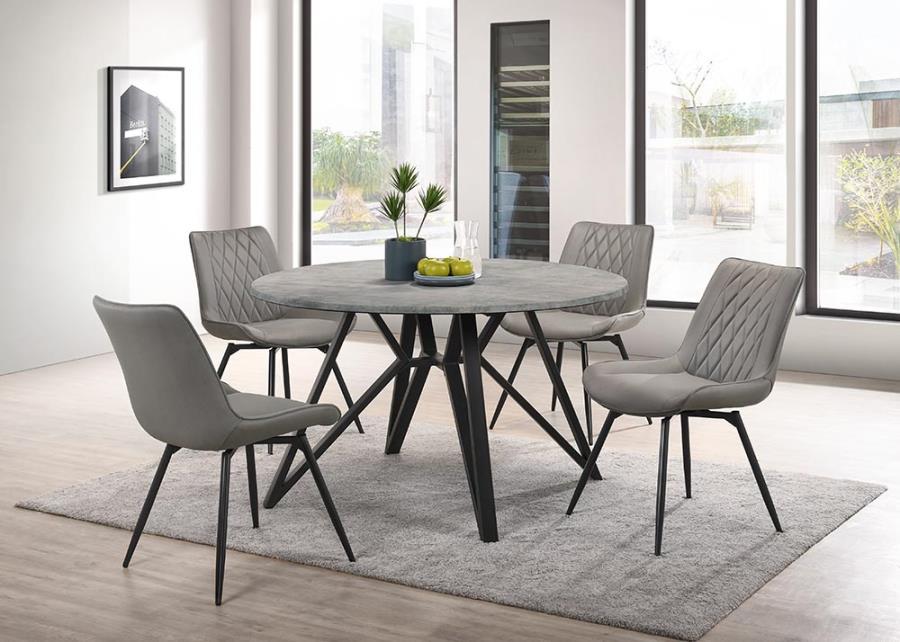 Neil - 5 Piece Dining Room Set - Concrete