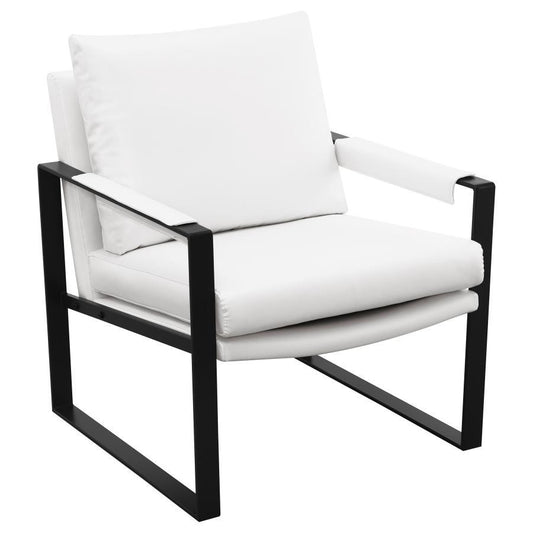 Accent Chair - White - Faux Leather