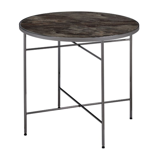 Bage - End Table - Glass & Black Nickel