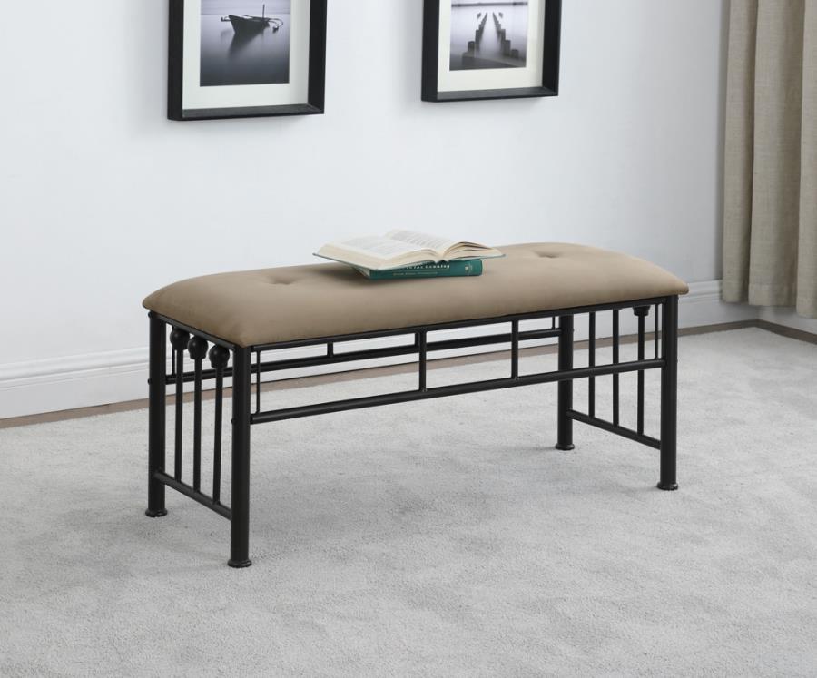 Livingston - Upholstered Bench - Black