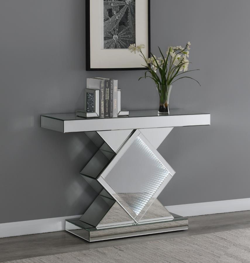 Moody - Console Table With Led Lighting - Pearl Silver