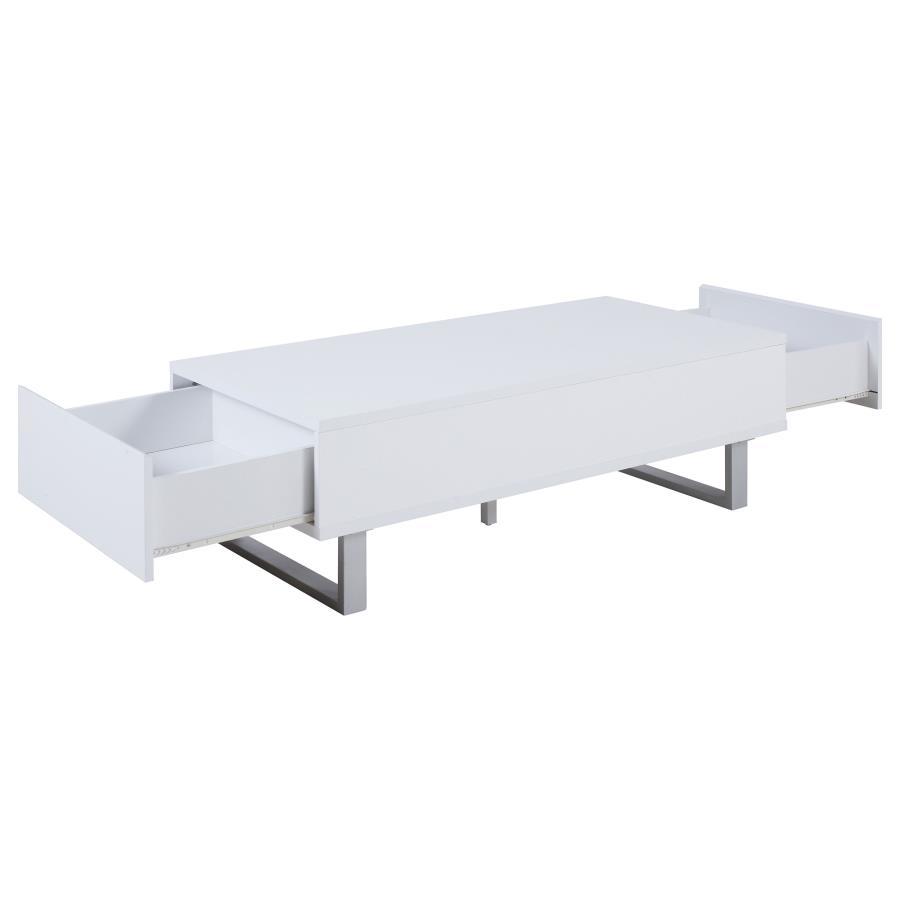 Atchsion - 2-Drawer Coffee Table - White