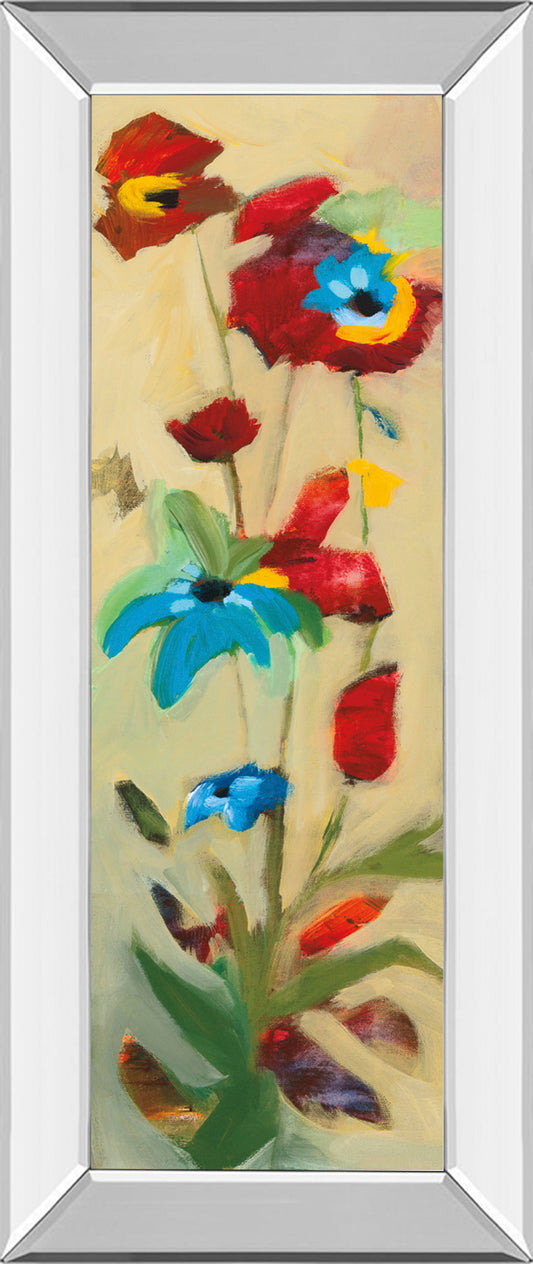 Wildflower Il By Jennifer Zybala - Mirror Framed Print Wall Art - Red