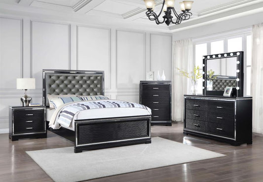 Eleanor - Queen Bed 5 Piece Set - Black