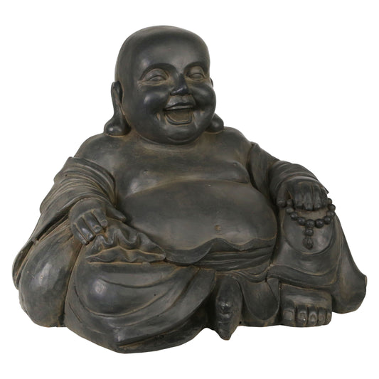 Resin Happy Buddha 23" - Gray