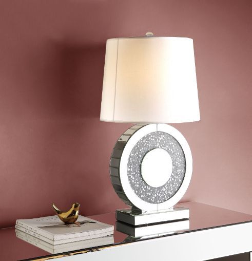 Noralie - Table Lamp - Mirrored & Faux Diamonds - 27"