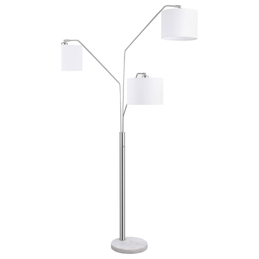 Jirou - Trio Drum Shade Floor Lamp - White