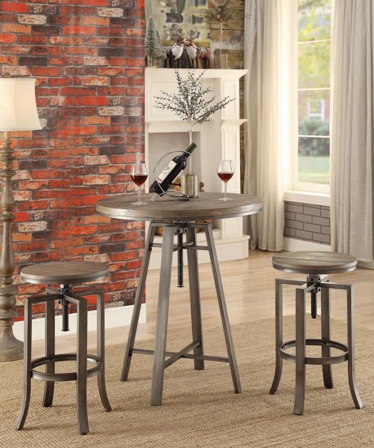 Bartlett - Adjustable Height Swivel Bar Stool (Set of 2) - Light Brown