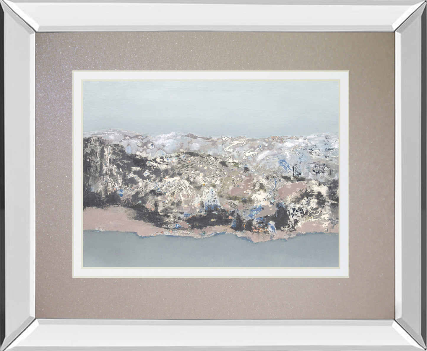 Terrain By Caroline Gold -Mirror Framed Print Wall Art - White