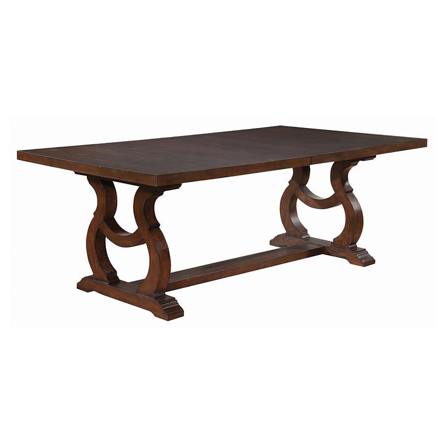 Brockway - Rectangular Trestle Dining Set - Brown