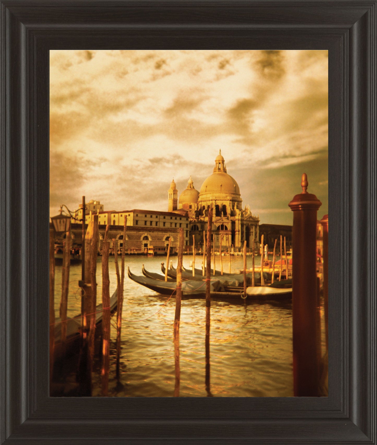 Venezia Sunset Il By Thompson - Framed Print Wall Art - Gold