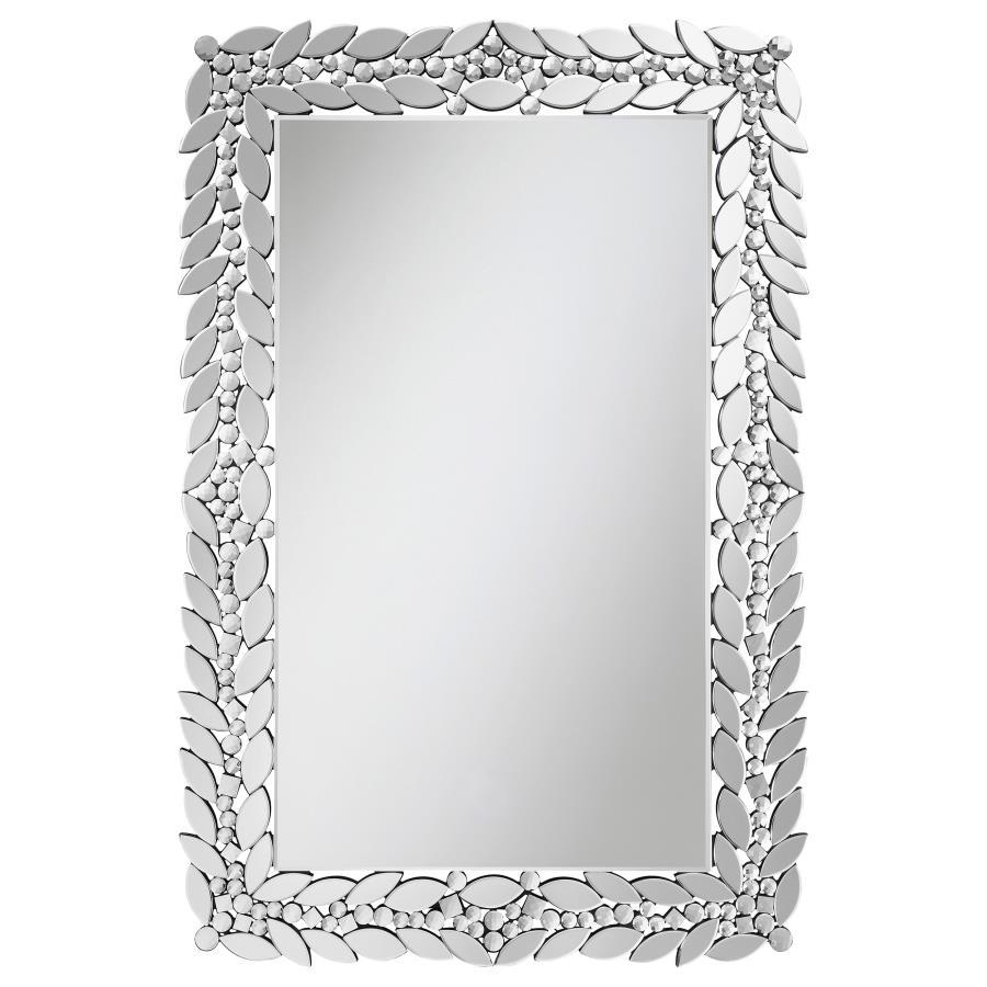 Cecily - Accent Mirror With Vine-inspired Frame - Pearl Silver