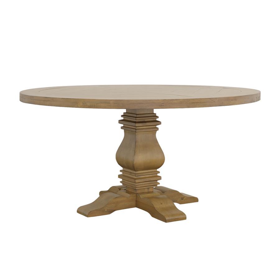 Florence - Round Pedestal Dining Table - Brown