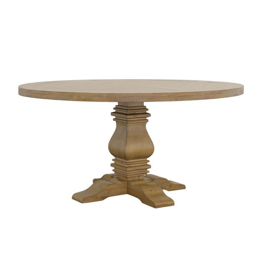 Florence - Round Pedestal Dining Table - Brown