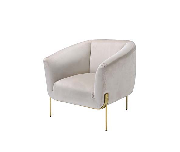 Carlson - Accent Chair - Beige Velvet & Gold